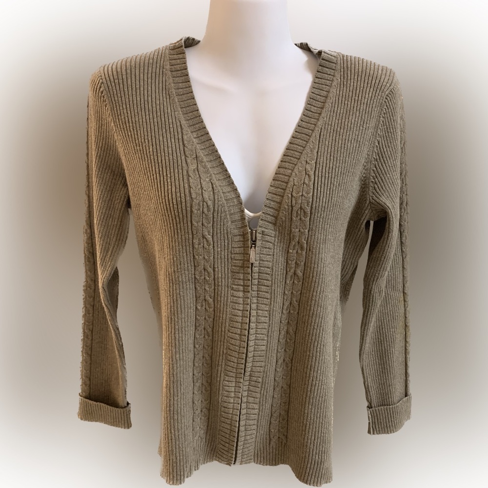 Eddie Bauer Ribbed Cardigan with Zipper
